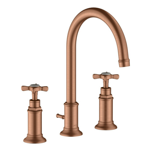 hansgrohe 3-Loch-Waschtischarmatur 180 Axor Montreux A 175mm, m Kreuz, ZugstAblGar, b r gol