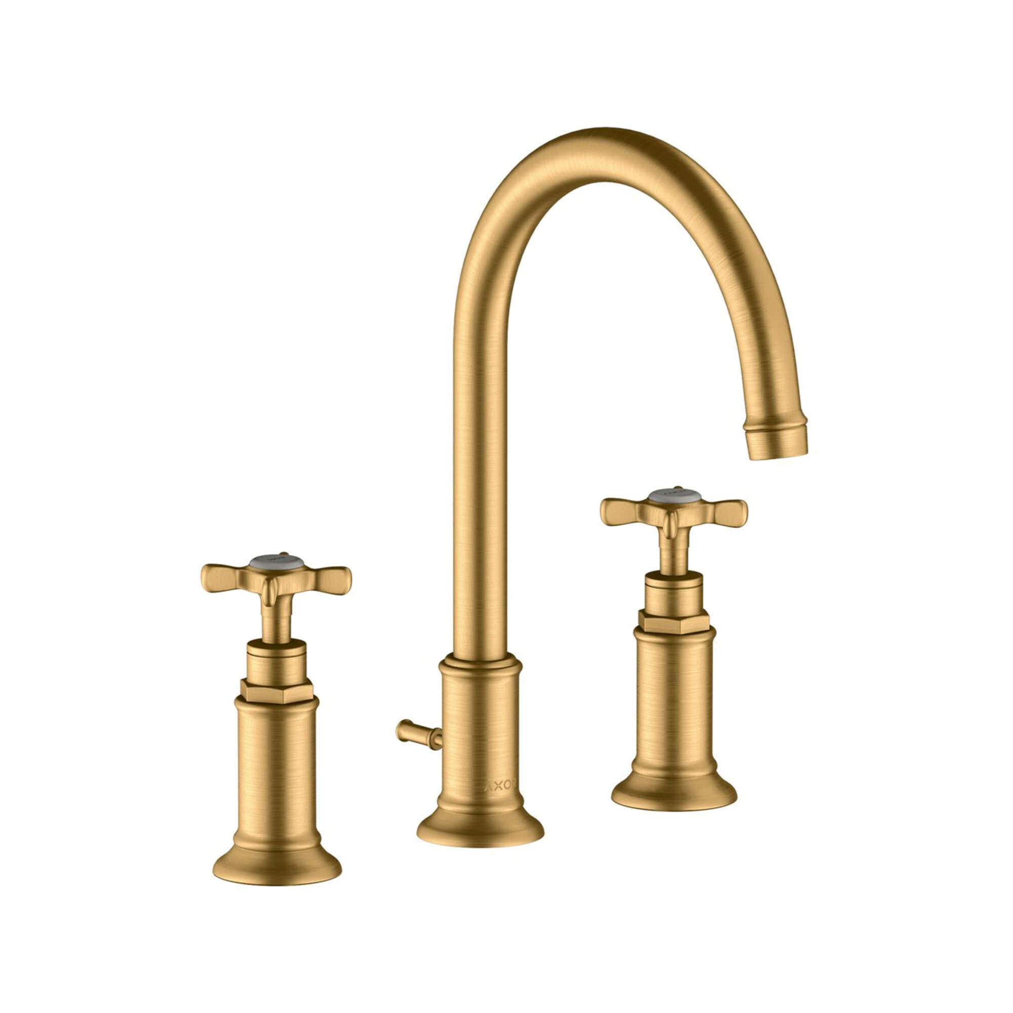 hansgrohe 3-Loch-Waschtischarmatur 180 Axor Montreux A 175mm, m Kreuz, ZugstAblGar, brush. br