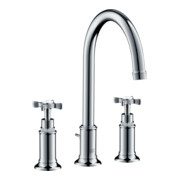 hansgrohe 3-Loch-Waschtischarmatur 180 Axor Montreux A 175mm, m Kreuzgr., Zugst.Abl.Gar., chr