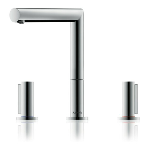 hansgrohe 3-Loch-Waschtischarmatur 200 Axor Uno A 183mm, m Z-Griff, Zugst.Abl.Gar., chr