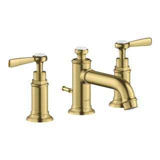 hansgrohe 3-Loch-Waschtischarmatur 30 Axor Montreux A 143mm, m H-Gr, ZugstAblGar, brush. br