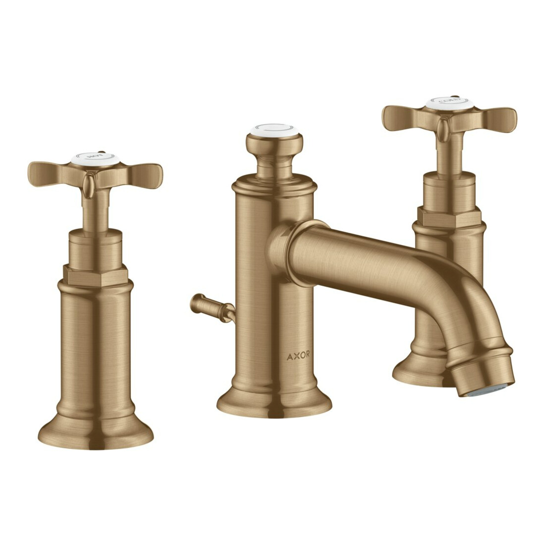hansgrohe 3-Loch-Waschtischarmatur 30 Axor Montreux A 143mm, m Kreuz, ZugstAblGar, b bron