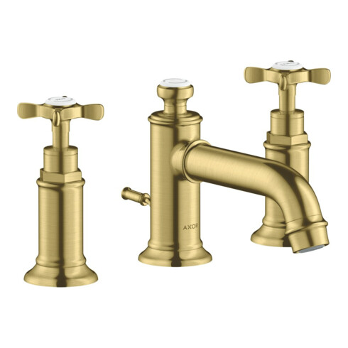 hansgrohe 3-Loch-Waschtischarmatur 30 Axor Montreux A 143mm, m Kreuz, ZugstAblGar, brush. br