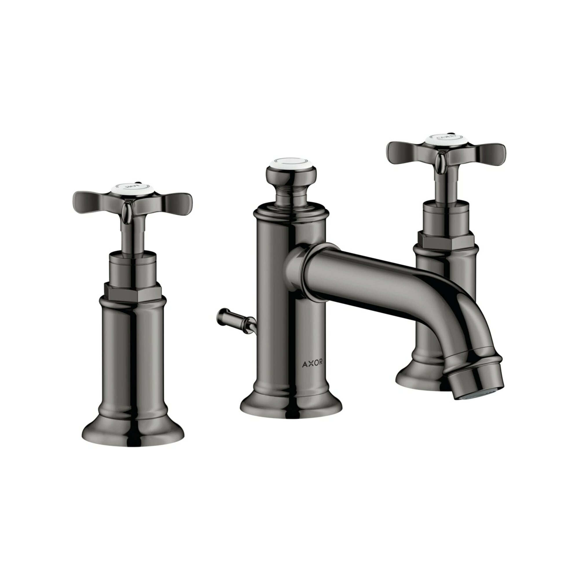 hansgrohe 3-Loch-Waschtischarmatur 30 Axor Montreux A 143mm, m Kreuz, ZugstAblGar, po bla vc
