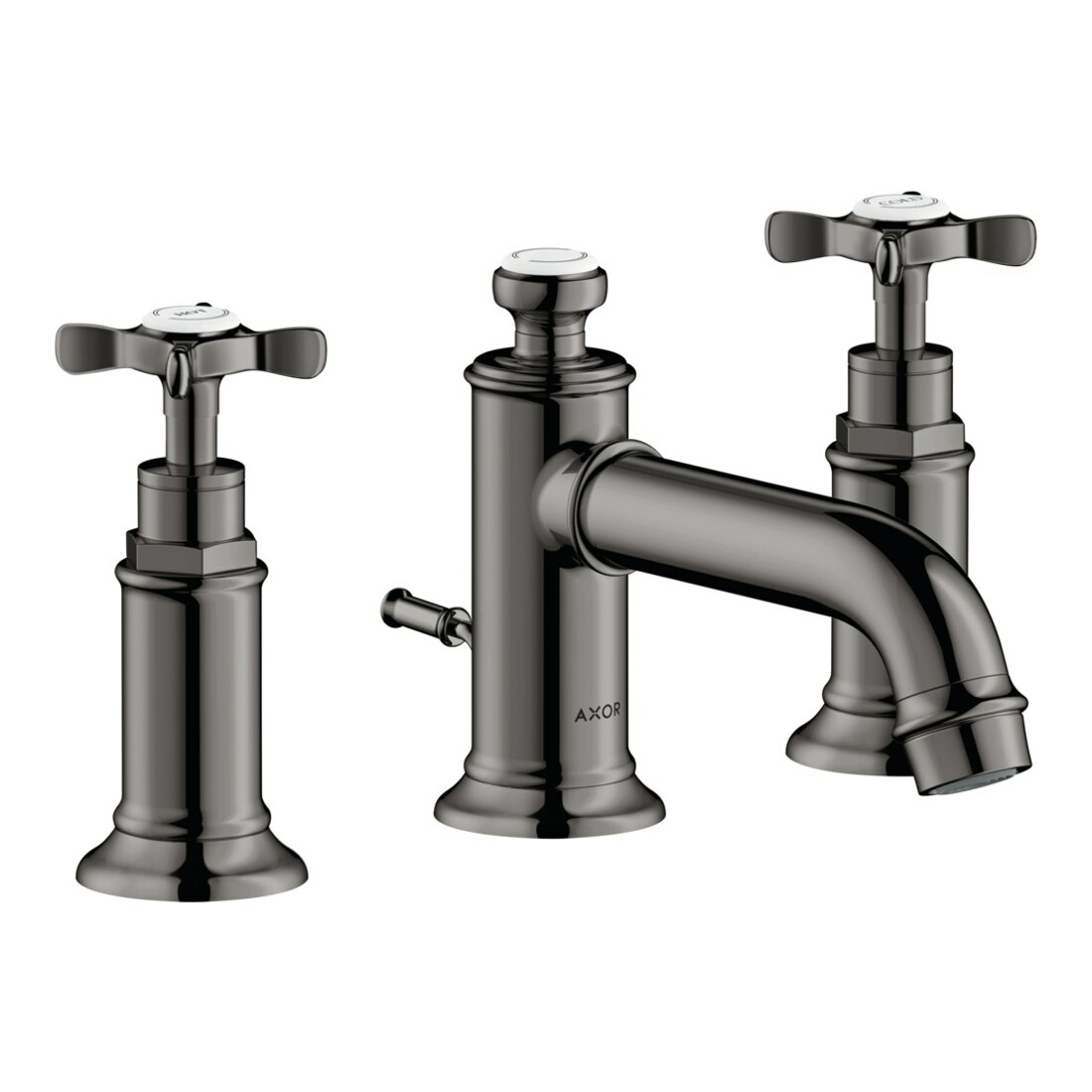hansgrohe 3-Loch-Waschtischarmatur 30 Axor Montreux A 143mm, m Kreuz, ZugstAblGar, po bla vc