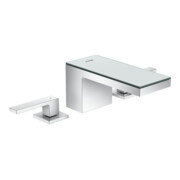 hansgrohe 3-Loch-Waschtischarmatur 70 Axor MyEdition A 151mm, m Pus-Op-Abl, m Pl, cr/Sp.-Glas