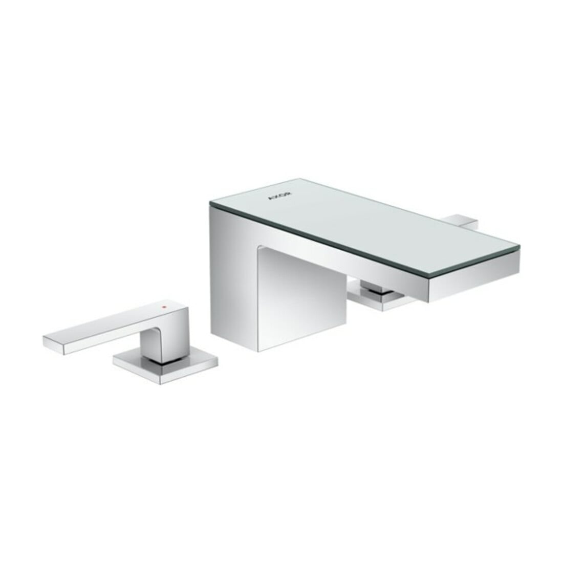 hansgrohe 3-Loch-Waschtischarmatur 70 Axor MyEdition A 151mm, m Pus-Op-Abl, m Pl, cr/Sp.-Glas
