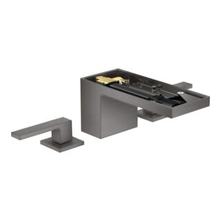 hansgrohe 3-Loch-Waschtischarmatur 70 Axor MyEdition A 151mm, m Pus-Op-Abl, o Pl, b bla vc