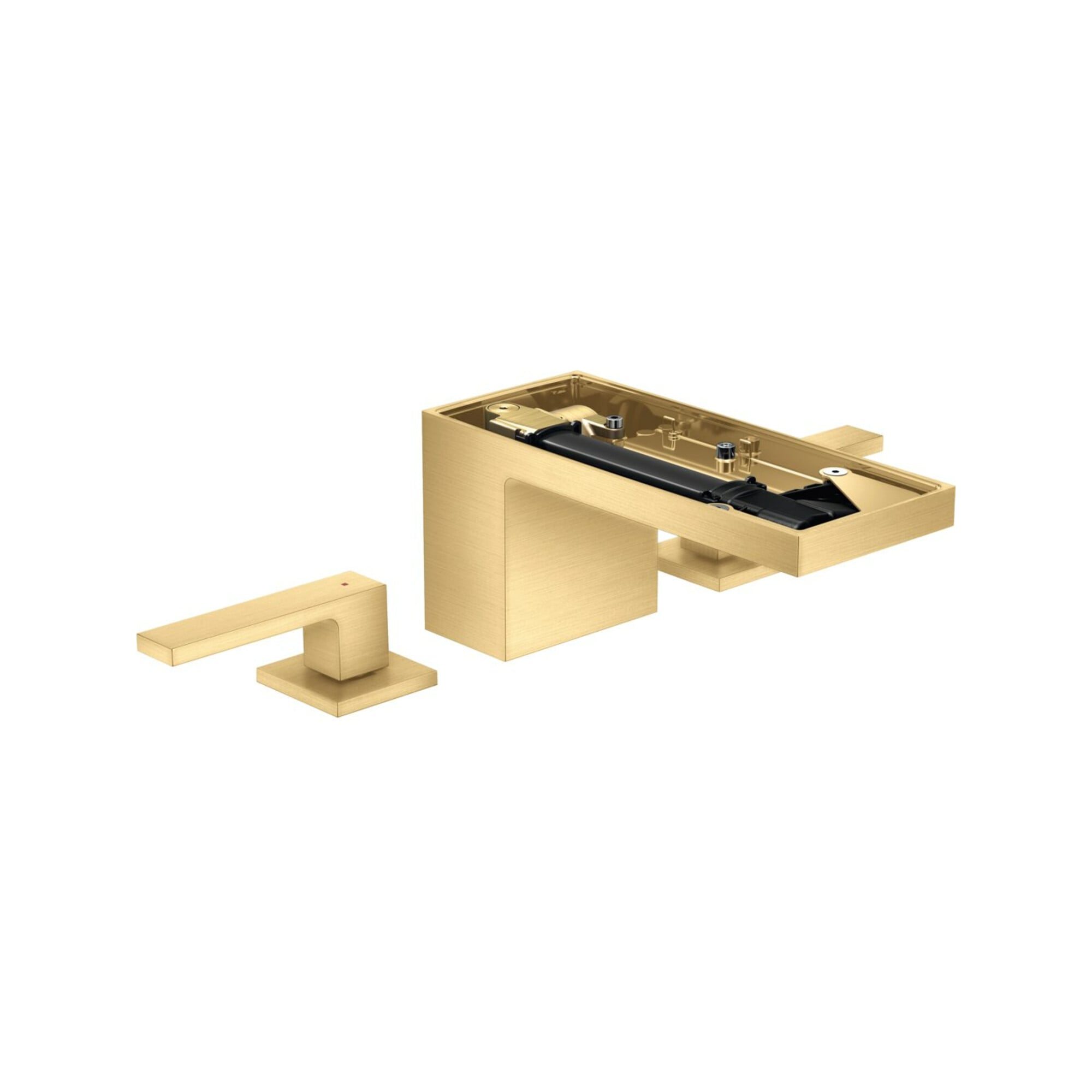 hansgrohe 3-Loch-Waschtischarmatur 70 Axor MyEdition A 151mm, m Pus-Op-Abl, o Pl, b gol opt