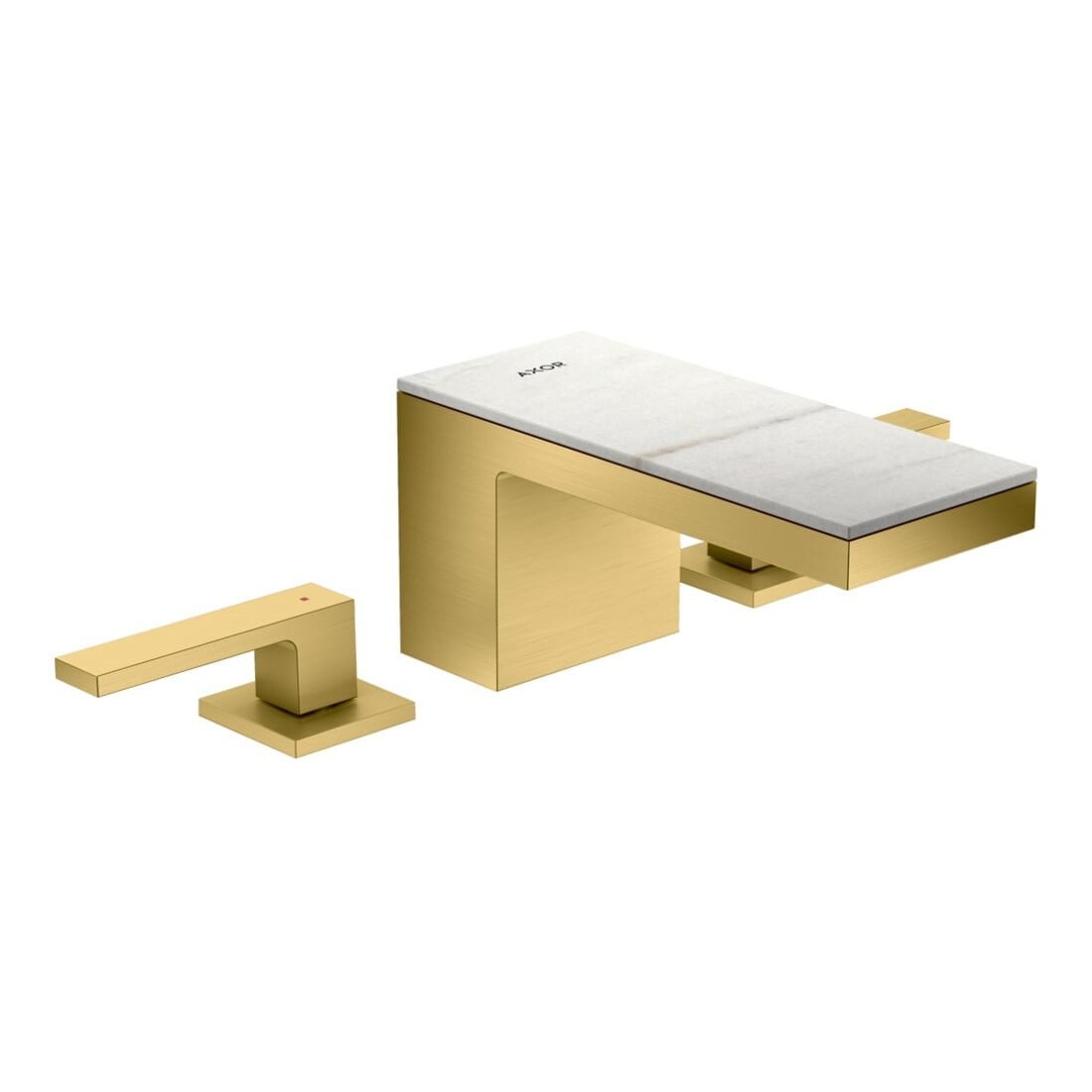 hansgrohe 3-Loch-Waschtischarmatur 70 Axor MyEdition A 151mm, m Pus-Op-Abl, o Pl, b gol opt