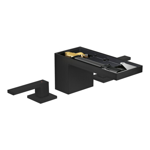 hansgrohe 3-Loch-Waschtischarmatur 70 Axor MyEdition A 151mm, m Pus-Op-Abl, o. Pl., matt-sw