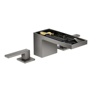 hansgrohe 3-Loch-Waschtischarmatur 70 Axor MyEdition A 151mm, m Pus-Op-Abl, o Pl, pol. bla vc