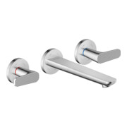 hansgrohe 3-Loch-Waschtischarmatur Axor Citterio C cub cut, chr, UP Wandmont., Ausl. 193mm