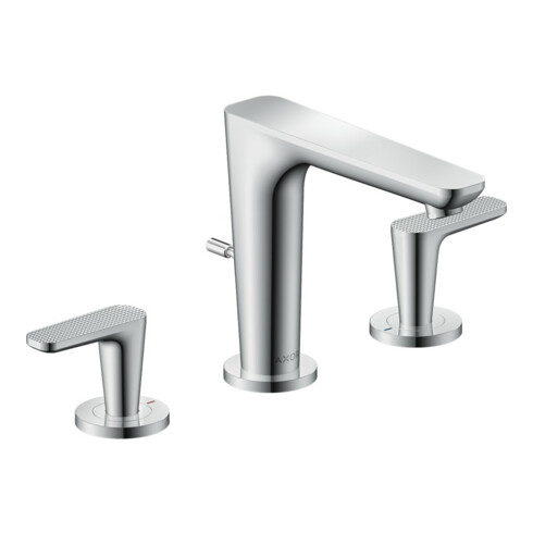hansgrohe 3-Loch-Waschtischarmatur Axor Citterio C cubic cut, c, A 135mm, Zugst. Abl.garn