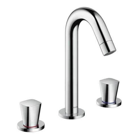 hansgrohe 3-Loch-Waschtischarmatur Logis 150 mit Zugstangen-Ablaufgarnitur, chrom