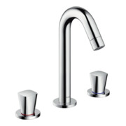 hansgrohe 3-Loch-Waschtischarmatur Logis 150 mit Zugstangen-Ablaufgarnitur, chrom