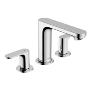 hansgrohe 3-Loch-Waschtischarmatur Rebris S 110 mit Zugstangen-Ablaufgarnitur, chrom