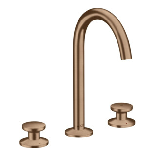 hansgrohe 3-Loch-Waschtischarmatur Sel. 170 Axor One A 140mm, m Pus-Op-Abl, brush. r gol