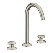 hansgrohe 3-Loch-Waschtischarmatur Sel. 170 Axor One A 140mm, m Pus-Op-Abl, Edelstahl-Optik
