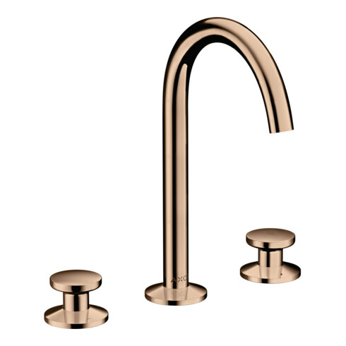 hansgrohe 3-Loch-Waschtischarmatur Sel. 170 Axor One A 140mm, m Pus-Op-Abl, pol. r gol