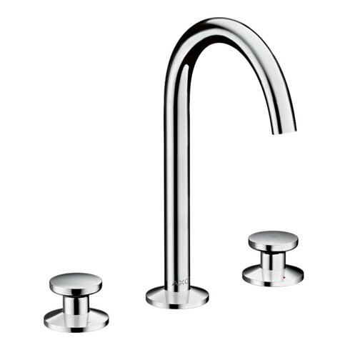 hansgrohe 3-Loch-Waschtischarmatur Sel. 170 Axor One Ausl. 140mm, m Push-Open-Ablaufg., chrom
