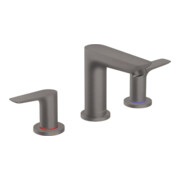 hansgrohe 3-Loch-Waschtischarmatur Talis E m Zugst.Abl.Gar., brushed black chrome