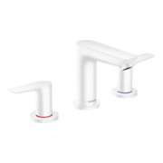 hansgrohe 3-Loch-Waschtischarmatur Talis E mit Zugstangen-Ablaufgarnitur, mattweiß