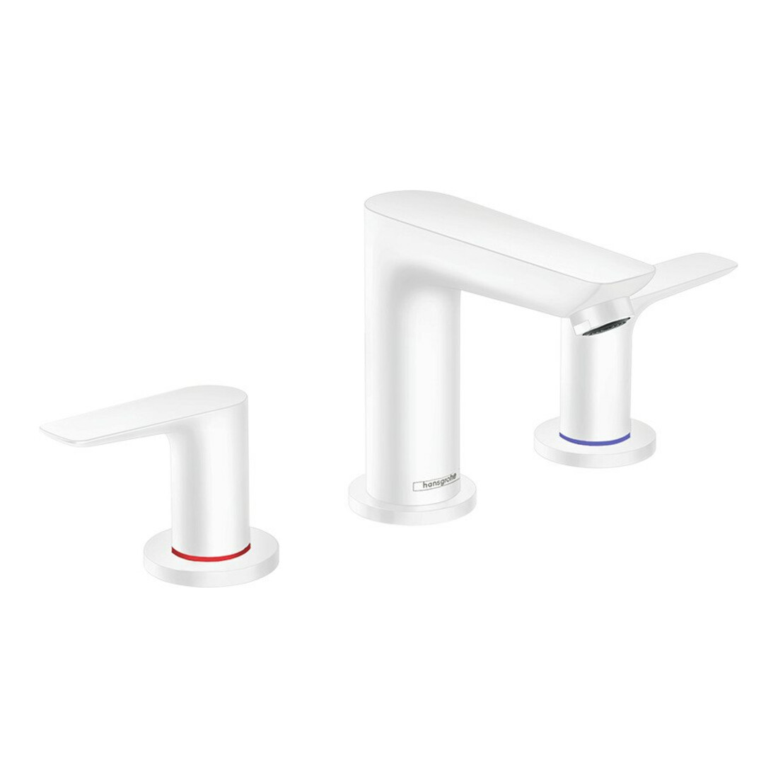 hansgrohe 3-Loch-Waschtischarmatur Talis E mit Zugstangen-Ablaufgarnitur, mattweiß