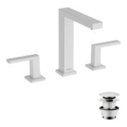 hansgrohe 3-Loch-Waschtischarmatur Tecturis E mit Push-Open-Ablaufgarnitur, mattweiß-4