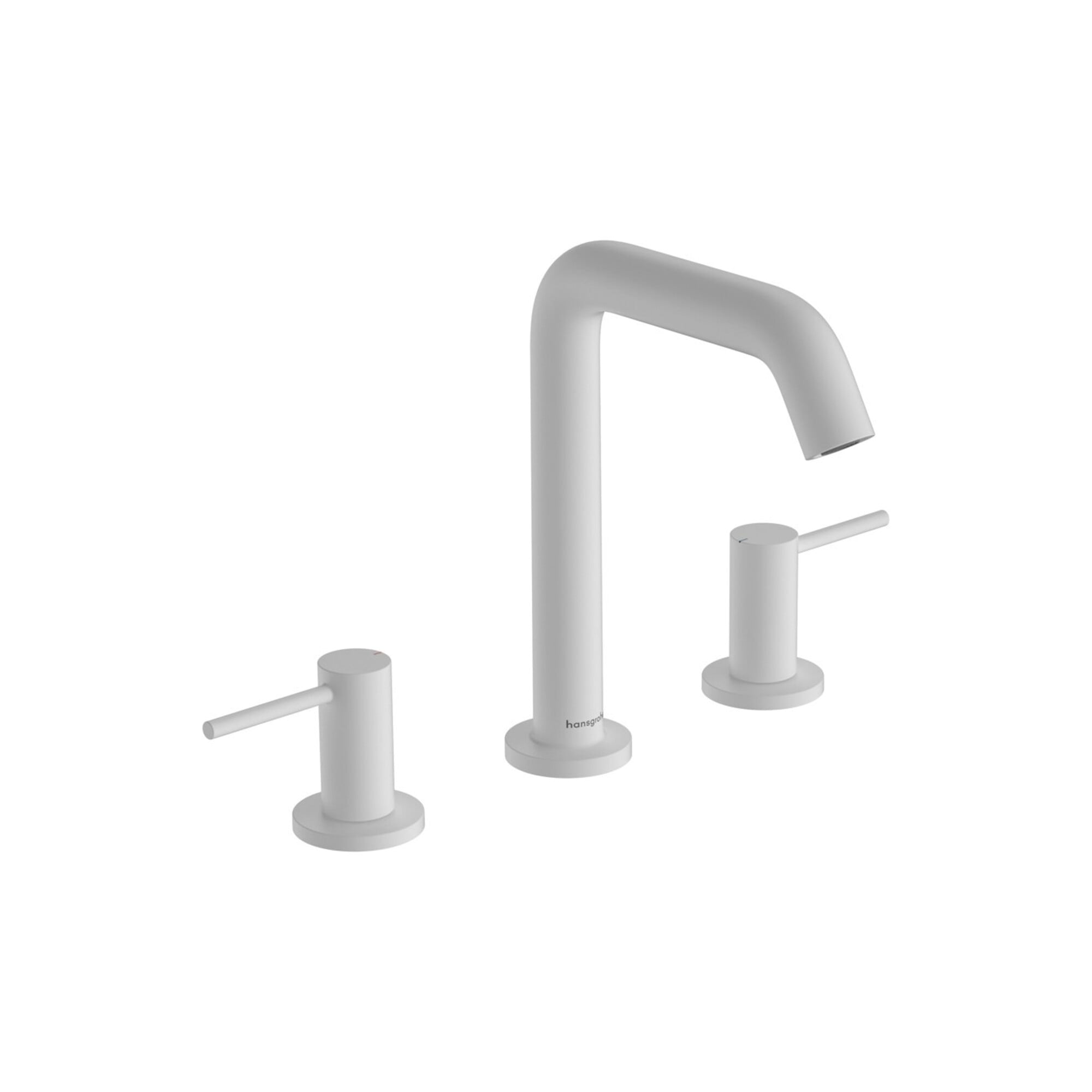 hansgrohe 3-Loch-Waschtischarmatur Tecturis S mit Push-Open-Ablaufgarnitur, mattweiß