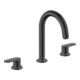hansgrohe 3-Loch-Waschtischarmatur Vernis Blend m Zugstangen-Ablaufgarnitur, mattschwarz-1