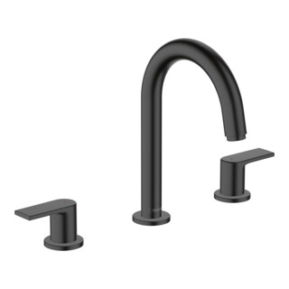 hansgrohe 3-Loch-Waschtischarmatur Vernis Shape m Zugstangen-Ablaufgarnitur, mattschwarz