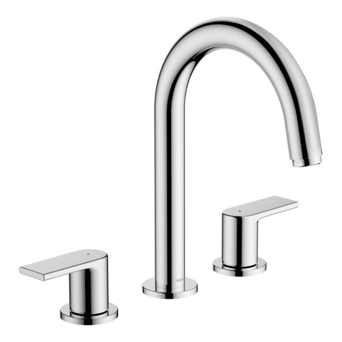 hansgrohe 3-Loch-Waschtischarmatur Vernis Shape mit Zugstangen-Ablaufgarnitur, chrom