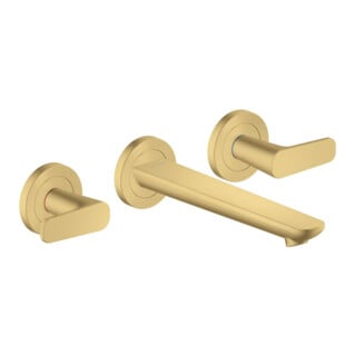hansgrohe 3-Loch-Waschtischarmatur Wand UP Axor Citterio C mit Auslauf 195 mm BGO