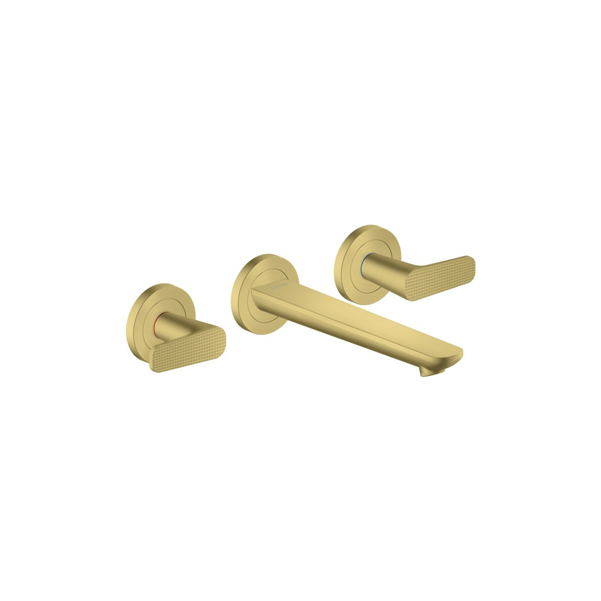 hansgrohe 3-Loch-Waschtischarmatur Wand UP Axor Citterio C mit Auslauf 195 mm Cubic cut BB