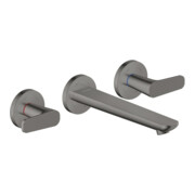hansgrohe 3-Loch-Waschtischarmatur Wand UP Axor Citterio C mit Auslauf 195 mm Cubic cut PBC