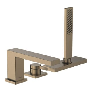 hansgrohe 3-Loch-Waschtischmischer Tecturis E mit sBox, brushed bronze