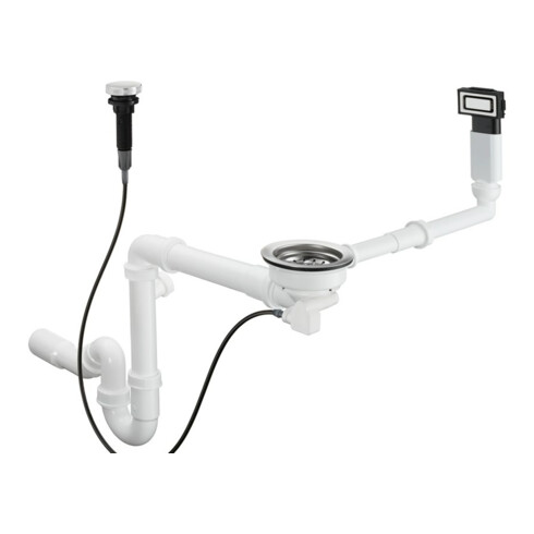 hansgrohe Ab- u. Überlaufgarnitur D14-11 Edelstahl, automatisch, für Einzelbecken
