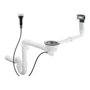 hansgrohe Ab- u. Überlaufgarnitur D14-11 Edelstahl, automatisch, für Einzelbecken