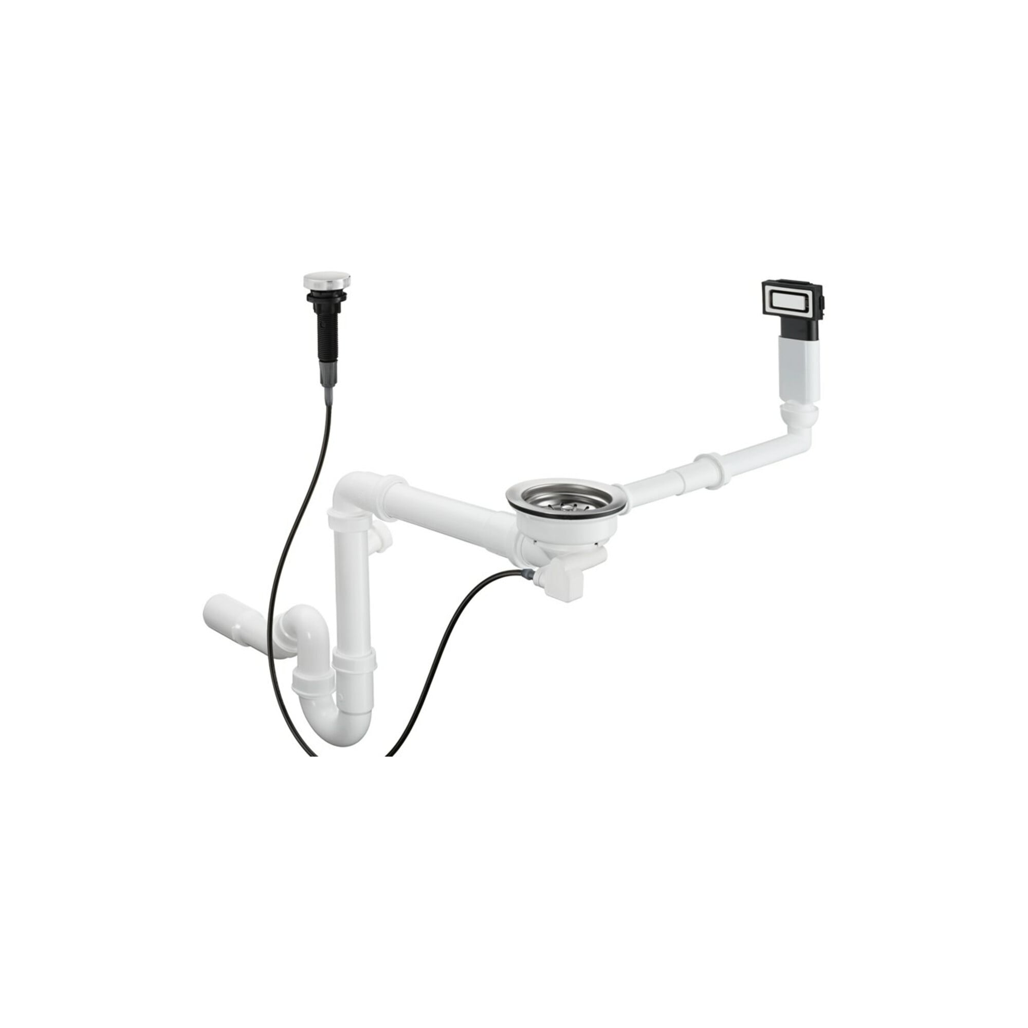 hansgrohe Ab- u. Überlaufgarnitur D14-11 Edelstahl, automatisch, für Einzelbecken