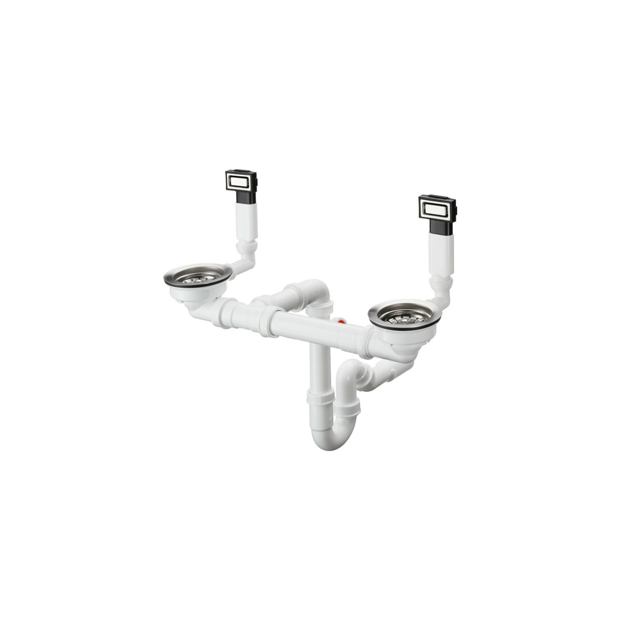 hansgrohe Ab- u. Überlaufgarnitur D15-10 Edelstahl, manuell, für Doppelbecken