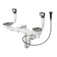 hansgrohe Ab- u. Überlaufgarnitur D15-11 automatisch, für Doppelbecken, Edelstahl-1