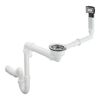 hansgrohe Ab- u. Überlaufgarnitur D16-10 manuell, für Einzelbecken Granit, chrom