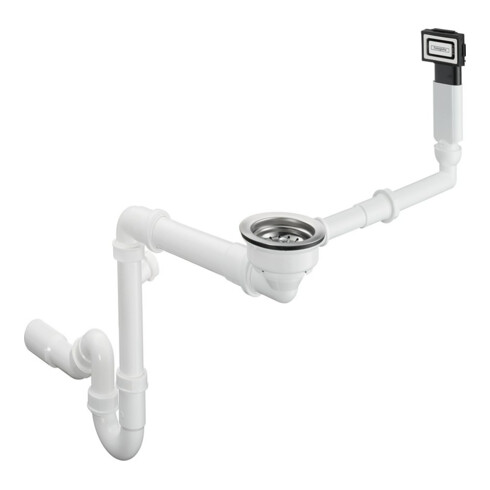 hansgrohe Ab- u. Überlaufgarnitur D16-10 manuell, für Einzelbecken Granit, chrom