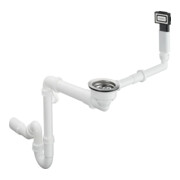hansgrohe Ab- u. Überlaufgarnitur D16-10 manuell, für Einzelbecken Granit, chrom