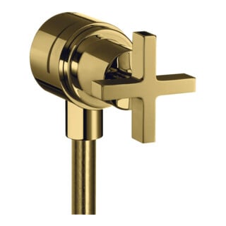 hansgrohe Absperrventil Axor Citterio Stop m Rückflussverh., Kreuz, pol. gold optic