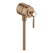hansgrohe Absperrventil Axor Montreux Stop m Rückflussverh., Hebel, brush. red gold