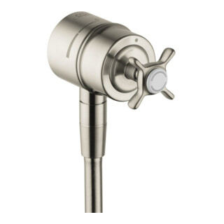 hansgrohe Absperrventil Axor Montreux Stop m Rückflussverh., Kreuz, brushed nickel