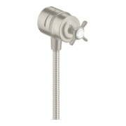 hansgrohe Absperrventil Axor Montreux Stop m Rückflussverh., Kreuz, Edelstahl-Optik