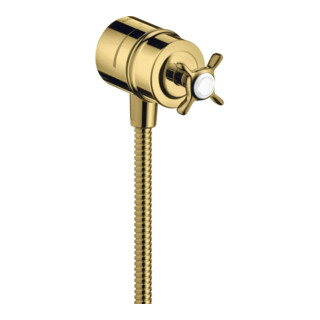 hansgrohe Absperrventil Axor Montreux Stop m Rückflussverh., Kreuz, pol. gold optic